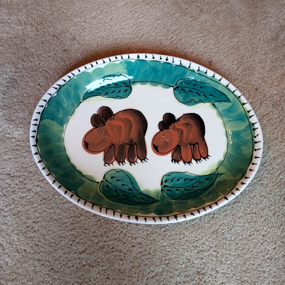 Table Arts 15x10 inch bear oval platter - Picture 1 of 12